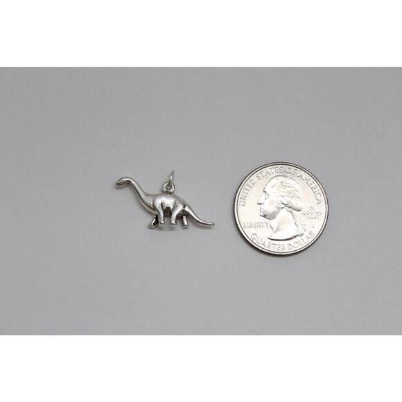 Sterling Silver Dinosaur Charm, Sterling Silver Apatosaurus Dinosaur Charm - Picture 3 of 8